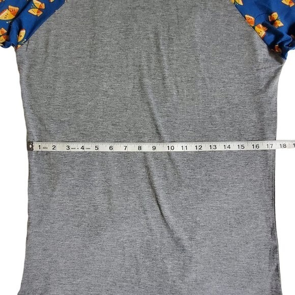 LuLaRoe Randy gray blue raglan sleeve butterfly top sz S - Picture 8 of 12